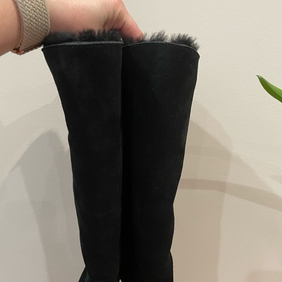 Ugg‎ Black Kasen Black Suded Tall 3” Heel Boots Size 10 - Picture 6 of 10